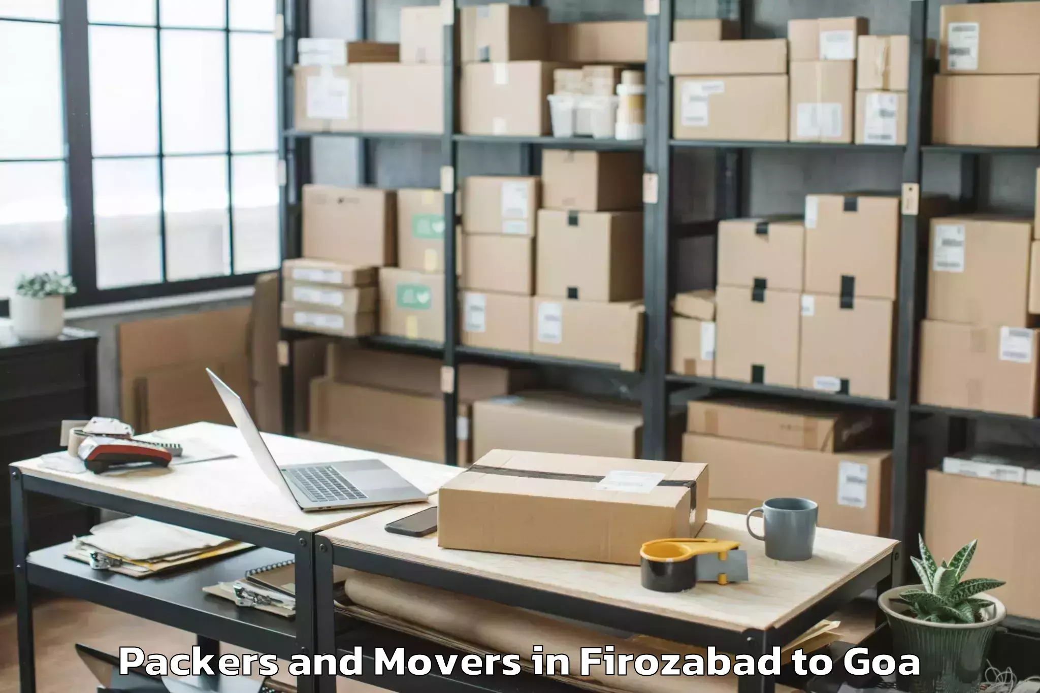 Professional Firozabad to Mall De Goa Packers And Movers